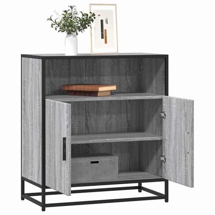 VidaXL Buffet sonoma gris 68x35x76 cm bois d'ingénierie, armoire de rangement, meuble d'entrée, meuble d'appoint, meuble de 849002