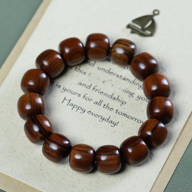Temple Sandalwood Multi-Treasure Buddhist Rosary Beads Bracelet - Wenge Accessories Gift