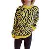 Women's new autumn and winter commuting knitted zebra print contrasting pullover sweater KTB