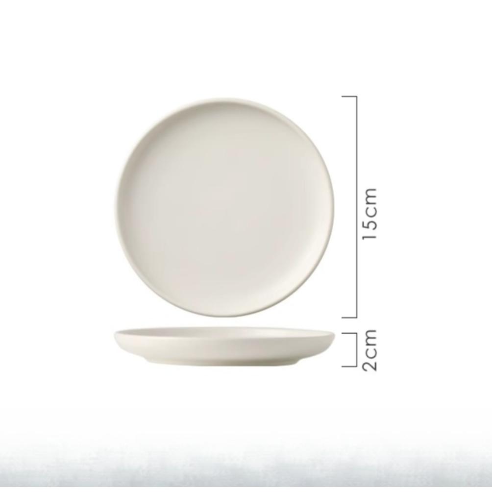 Keramik Runde Form Creme Farbe Teller Essgeschirr Sets Große Kapazität Teller Dessert Salatteller Schönes Tischgeschirr Tischservice