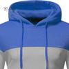 Men Fall Winter Hoodie Colorblock Drawstring Long Sleeves Big Pocket Hooded Retro Thin Loose School Daily Wear Casual Sport Top
