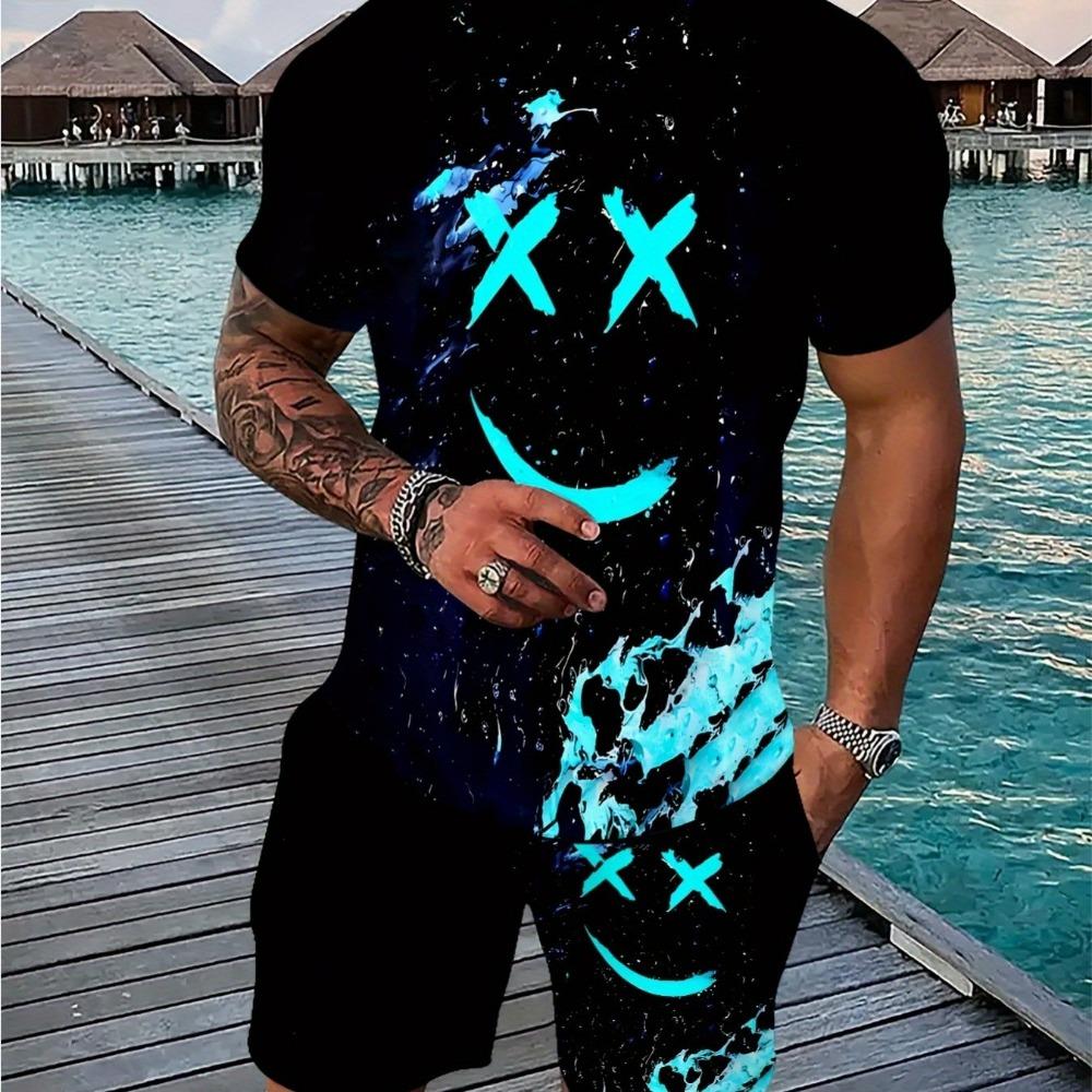 Men s Summer Sportswear Set Garment Care:do Not Bleach Hand or Machine Washable S