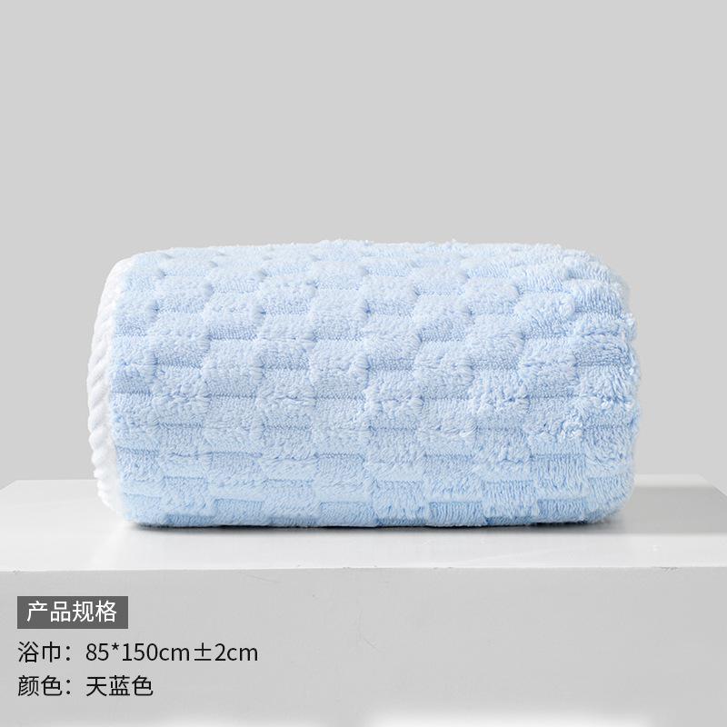 Towel New Cloud Grid Coral Fleece Adult Children's Household Face Towel Absorbent Bath Towel