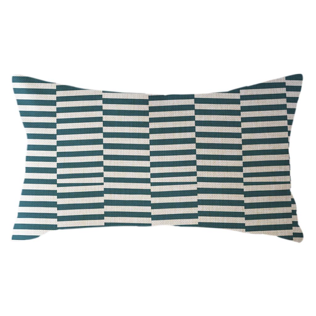 Minimalistischer geometrischer Kissenbezug aus Leinen, 30 x 50 cm, Kissenbezug für Zuhause