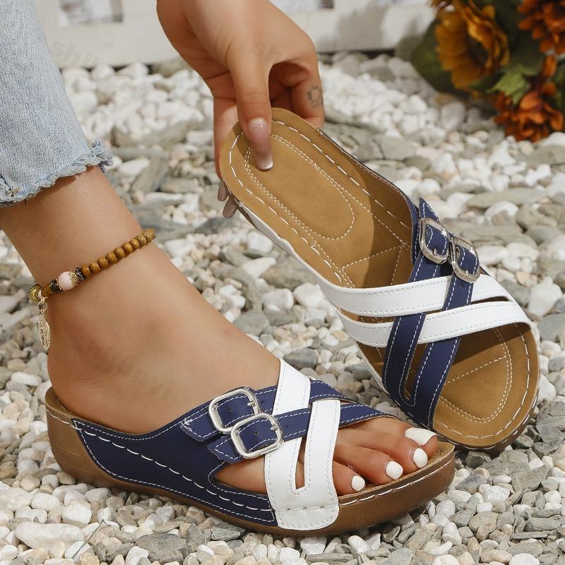 Fashion Women Wedges Slippers Female Peep Toe Slippers 2025 Summer New Fashion Luxury Outdoor Beach Platform Slippers Sandalias De Mujer