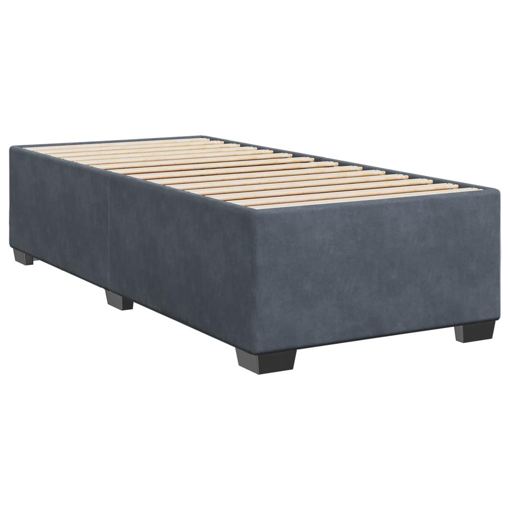 Box Spring Bed with Mattress Dark Grey 80 x 200 cm Velvet