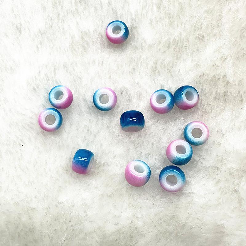 50pcs 6X9mm Big Hole Acrylic Beads Spacer Loose Beads for Jewelry Making DIY Handmade Bracelet Accessories