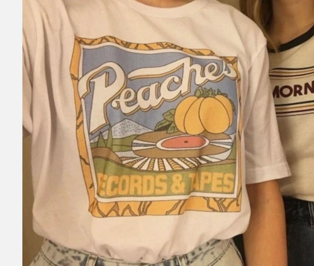 

Peaches Records Shirt , Records And Tapes Tshirt , Records Tshirt , 70s Vintage 3XL