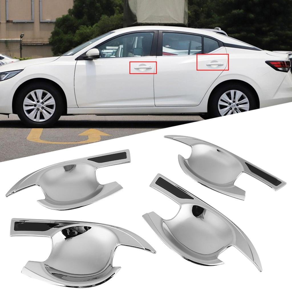 4pcs Door Handle Hand Cover Trim Silver Plating ABS Fit for Nissan Sylphy Sentra 2020
