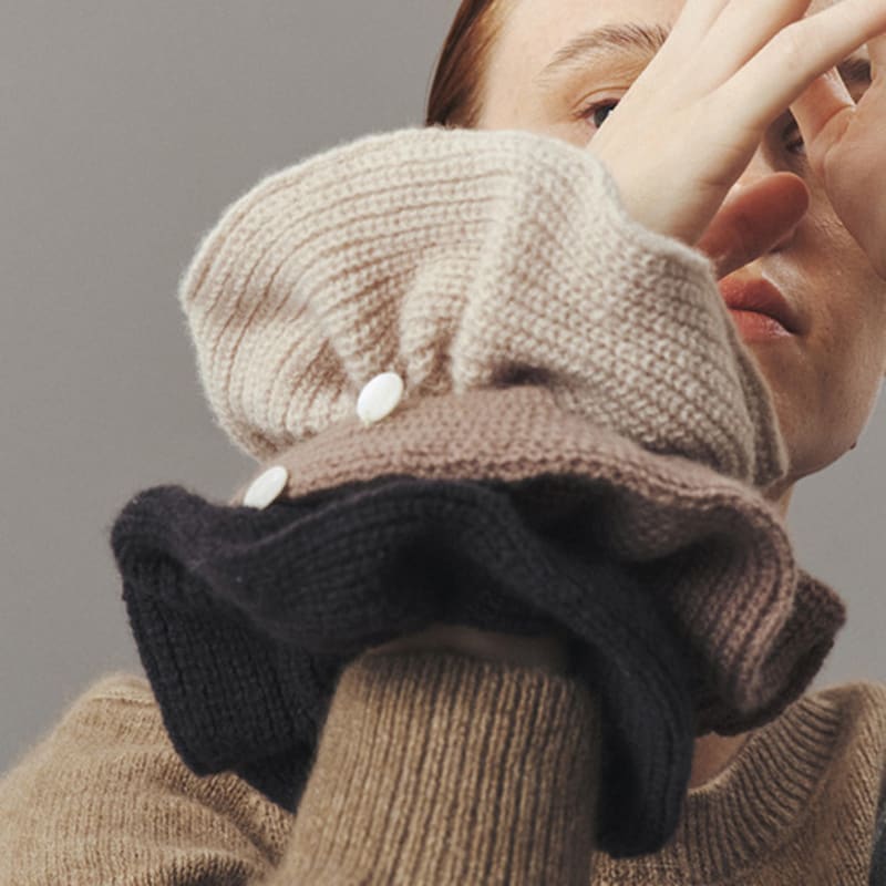 ahwe WOOL KNIT SCRUNCH_CHARCOAL