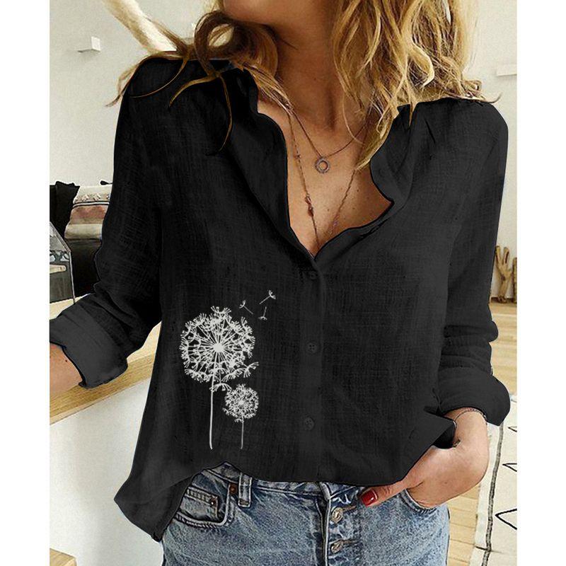 Casual Loose Long Sleeved Linen Shirt Casual Loose Long Sleeves Linen Shirt