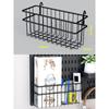 Miflame Black Metal Wall Pegboard Organizer with Basket