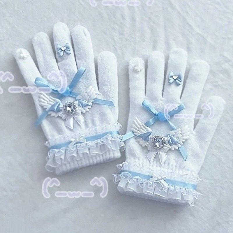 

New Arrival Dance Cute DX Touchable Travel Gloves Water Color Dance Cube Bump Proof Breathable Cute Student Gloves Get Aqua Blue Pair