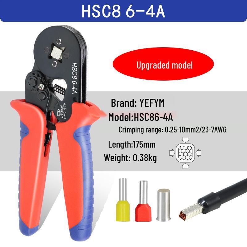 Tubular Terminal Crimping Pliers HSC8-6-4 with 1200-Piece Electrician Kit