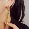 Stainless Steel Zircon Pendant Tassel Drop Earrings for Women Girls Ear Jewelry Party Gifts