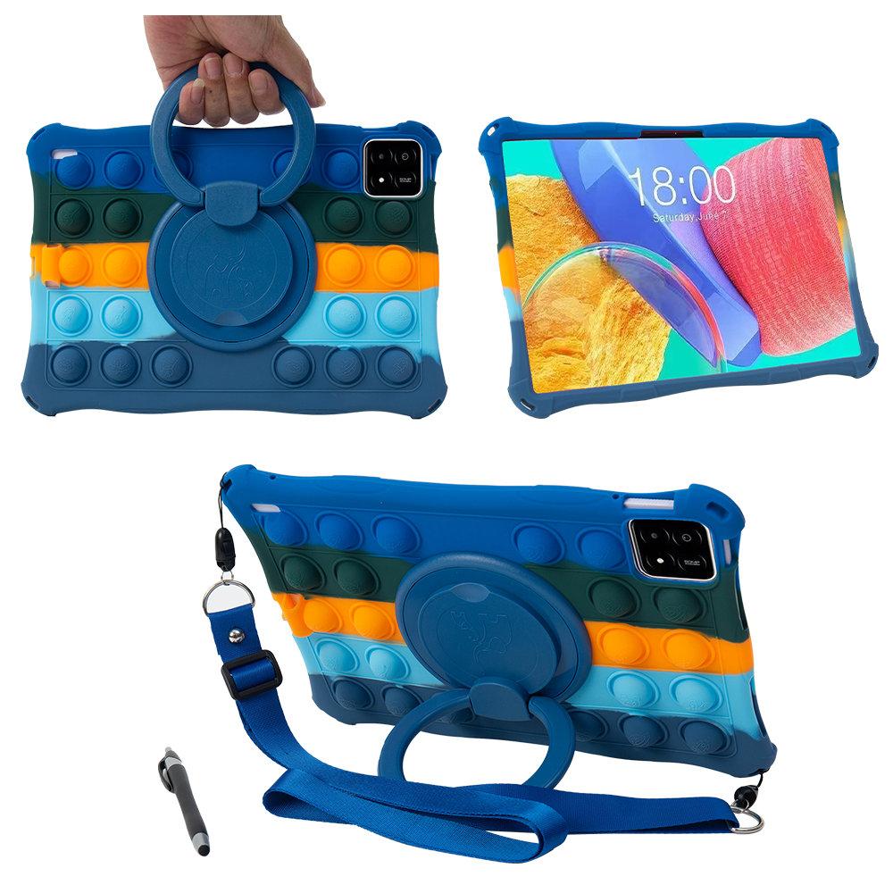 Bubble Toys Weiche Silikonhülle für Xiaomi Pad 6S Pro 12,4 Zoll Drehbarer Griff Ständer Kindersichere Tablet-Hülle
