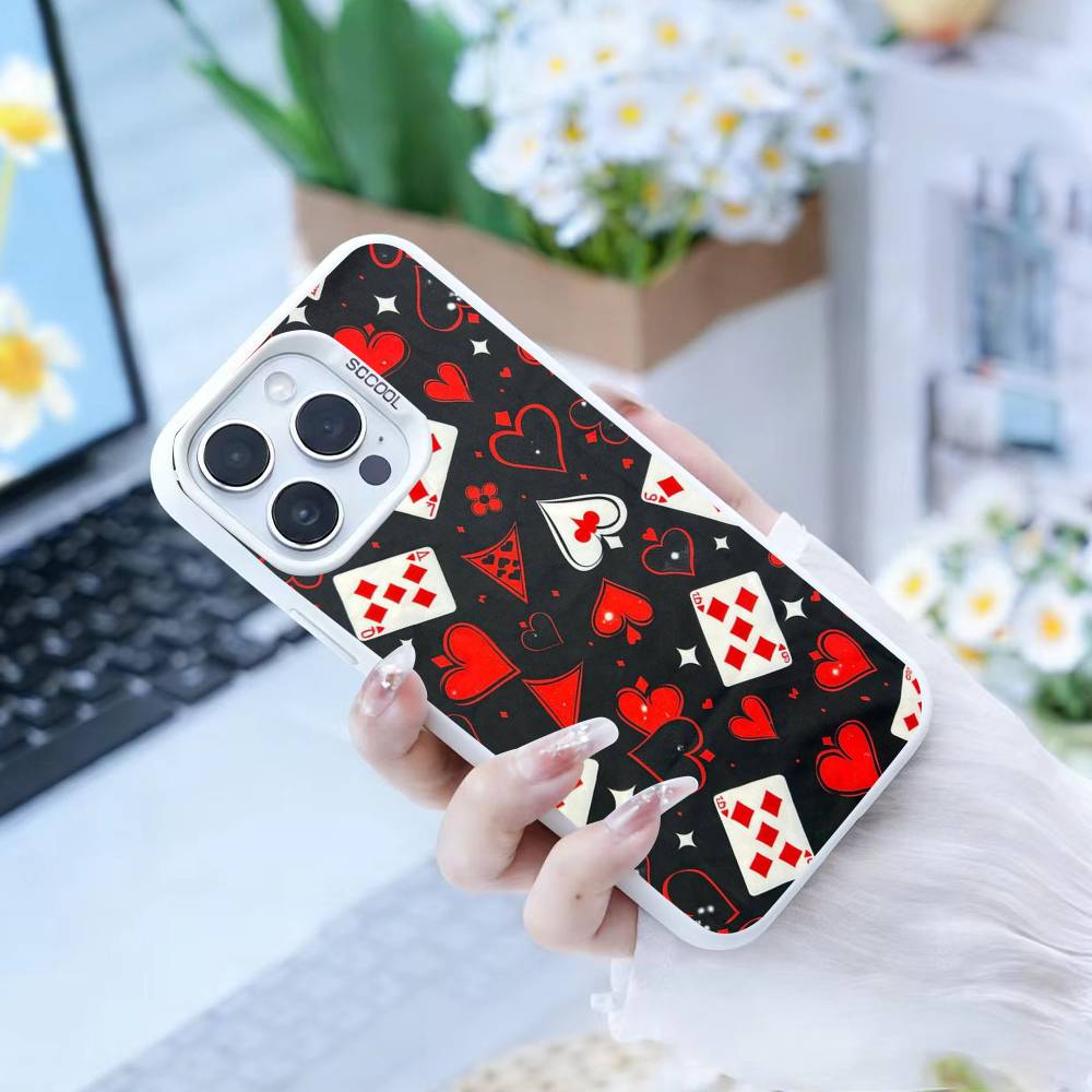 Gothic Dark Sweetheart Phone Case For IPhone 16 17 15 14 12 13 Pro Max Black Color Shockproof Cover