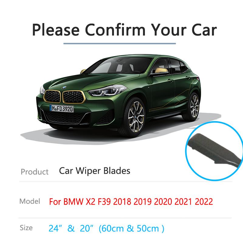 Pro BMW X2 F39 2018 2022 LHD&RHD 24" 20" Autopříslušenství Přední okno Bezrámový stěrač Čelní sklo