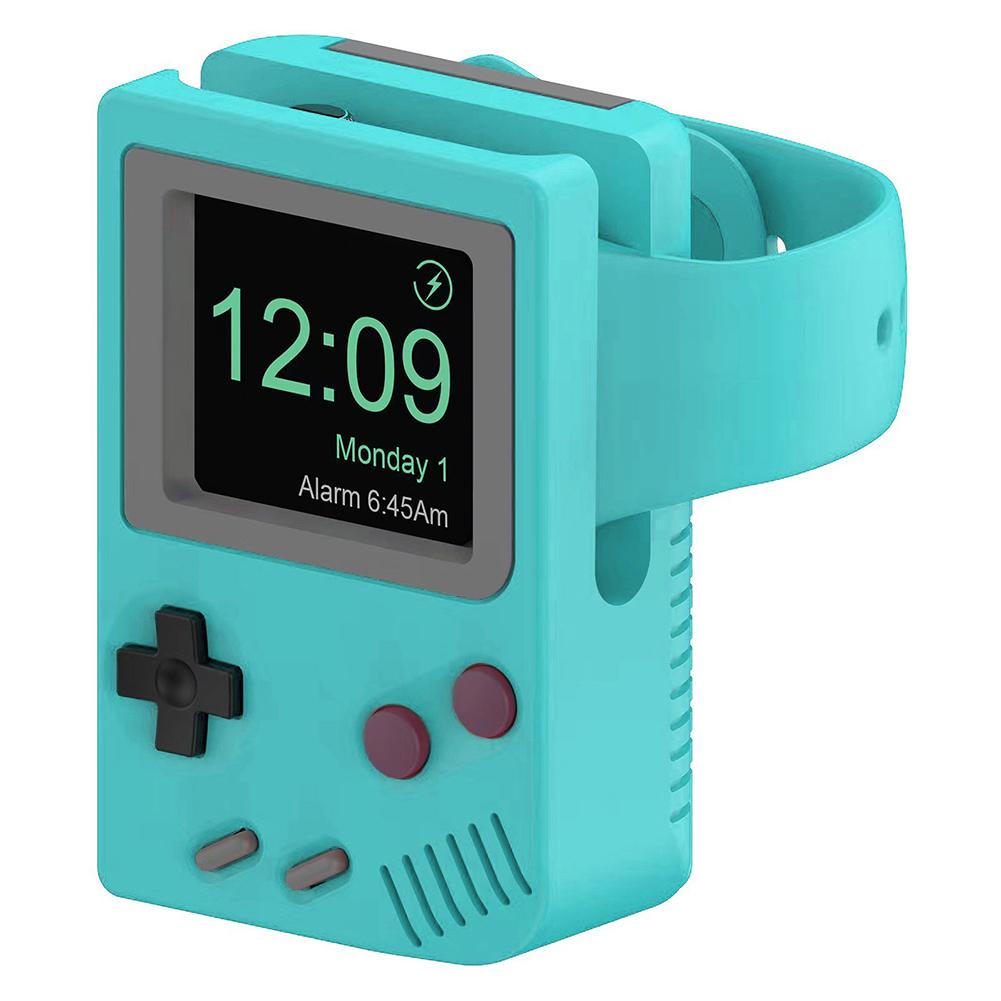 

Симпатичный силиконовый держатель для зарядного устройства для Apple iWatch SE 8 7 6 5 4 3 2 1 ретро игровая консоль зарядная база настольная подставка для смарт-часов мятный зеленый
