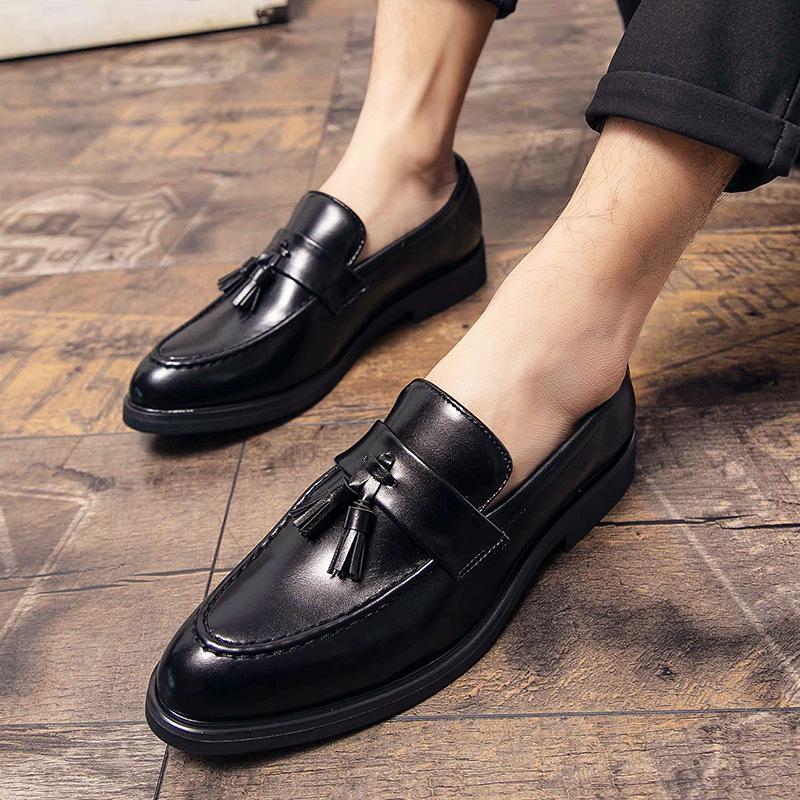 Lightweight Men's Plus Size Tassel Brogue Slip-On Leather Shoes - Bestseller Casuals Model 7263.
