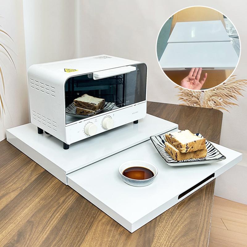 1Pieces Kitchen Countertop Pull-Out Organizer, Drawer Push-Pull Shelf Microwave Oven Bottom Rack Outdoor Tableware