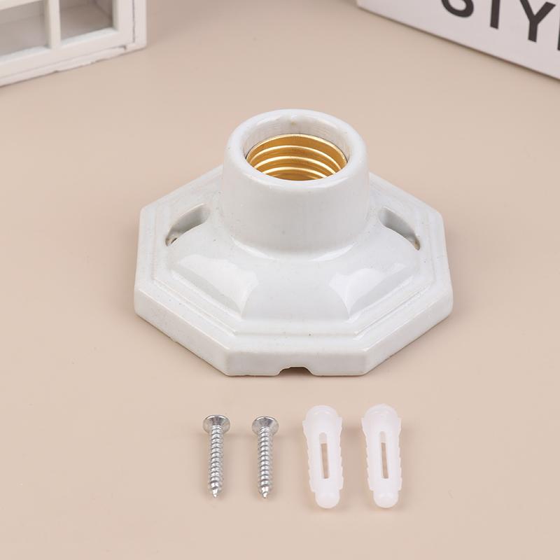 4 Styles High Temperature Resistant All Ceramic Lamp Holder Screw E27 All Copper Core High Quality Ceramic Light Base Holder