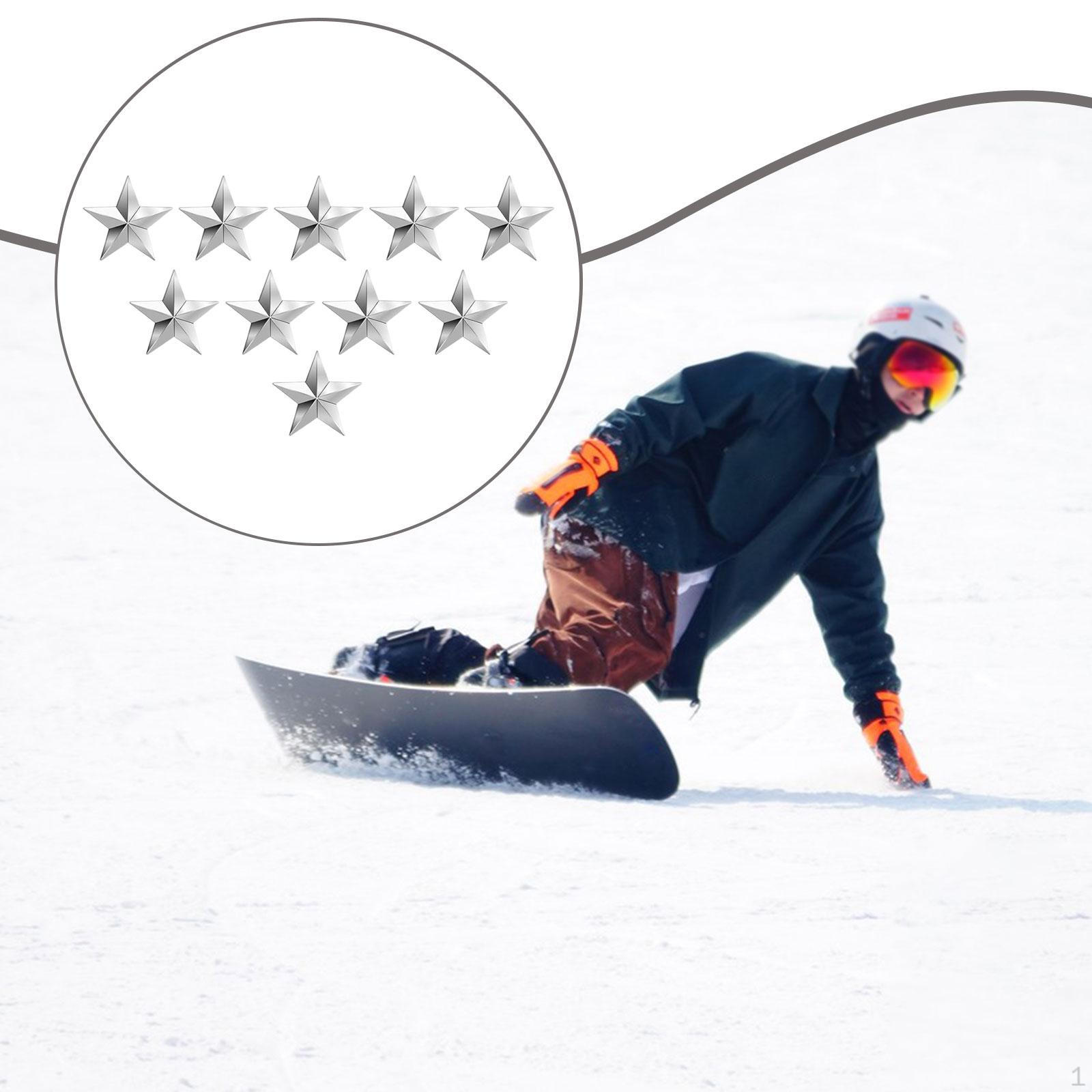10 Pack Snowboard Non-Slip Pads, Easy to Install, Made of Alloy, Ideal for Snowboarding And . Star Shape
