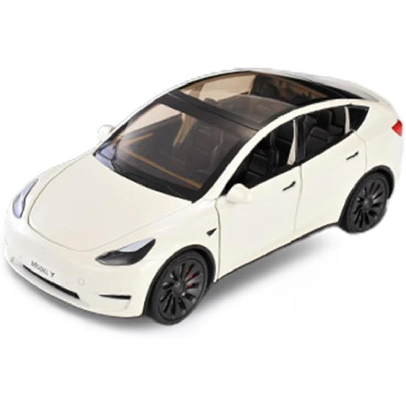 1/24 Model Y Toy Cars Alloy Diecast Model Car, Pull Back Model Y Model Car with Light, Big Model Y Diecast Car Model Toy Suitable for Kids Adults белый