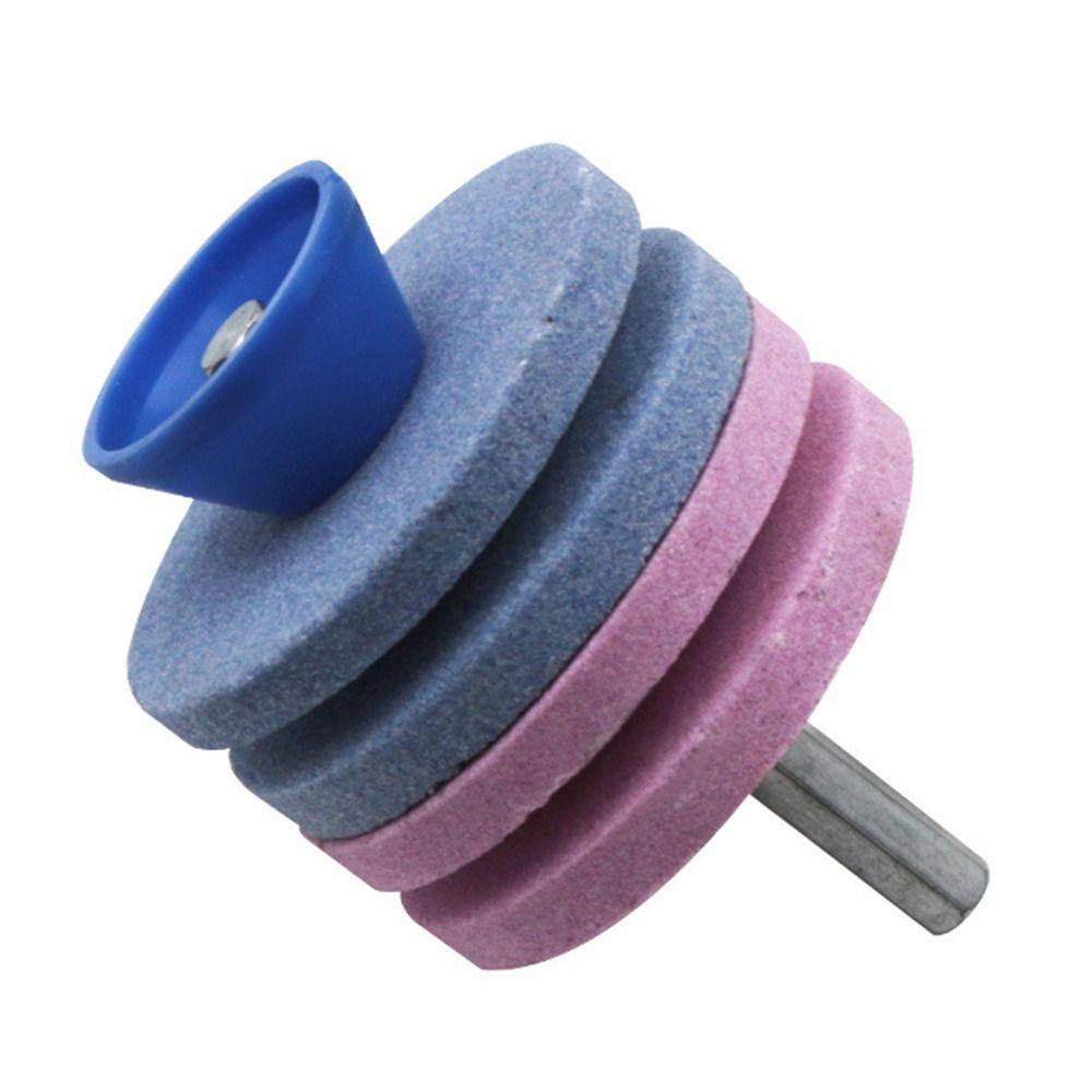 Double-layer Lawn Mower Edge Sharpener Quick Install Edge Whetstone Grinding Wheel  Rotary Tiller