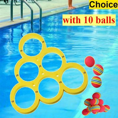 Juego de Juegos para Piscina con 10 Bolas Juegos Flotantes de Lanzar para Piscina Anillo Flotante para Niños Adultos Juego de Agua para Piscina