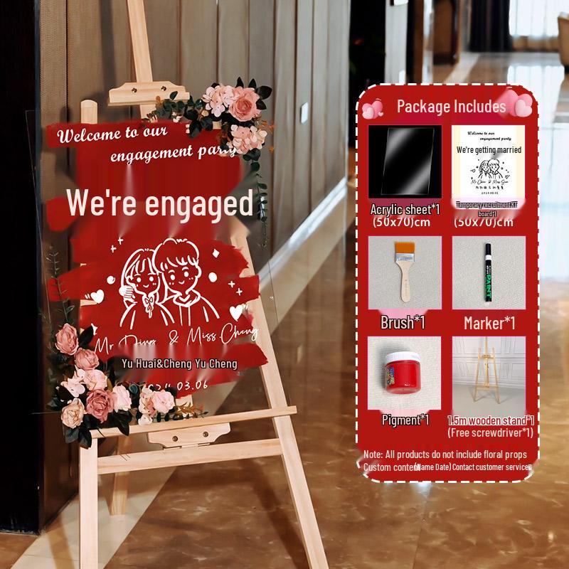 High-End Acrylic Welcome Sign for Wedding Reception, Hotel Entrance, or Event Decoration