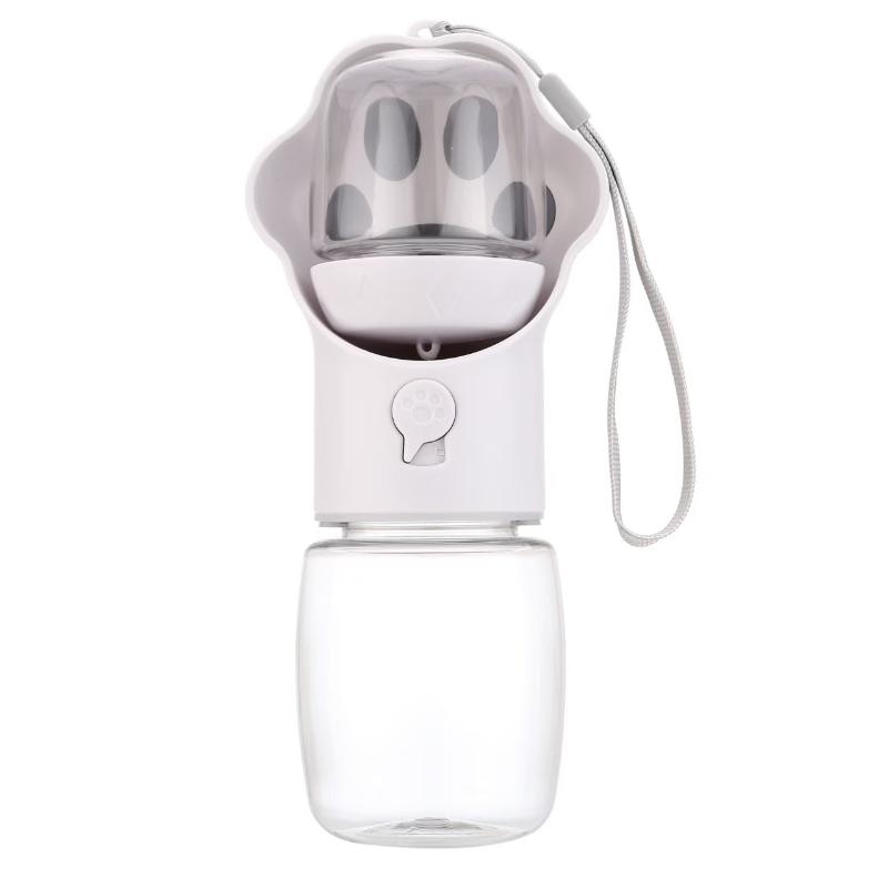 Portable Dog Cat Water Bottle with Attached Food Dispenser Perfect for Busy Pet Parents
