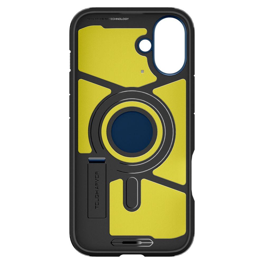 Spigen Tough Armor MagSafe Case with Stand for iPhone 16 - Blue