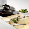 Glass Kitchen Serving Board with Abstract Waves Graphic 80x52 Cm