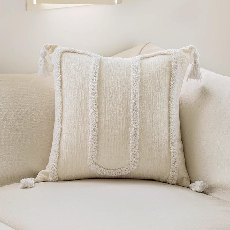 Modern Chenille Pillow Covers Minimalist Textured Sofa Cushion Cases Elegant Bedside Throw Pillowcase Chic Hotel Cushion Covers