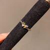 Minimalist Silver Zircon Butterfly Design Open Ring For Women Fashion Jewelry