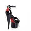 15cm New Women Platform Sandals Hollow Out Sexy Thin High Heels Peep Toe Red Party Shoes Ladies Plus Size 34-46