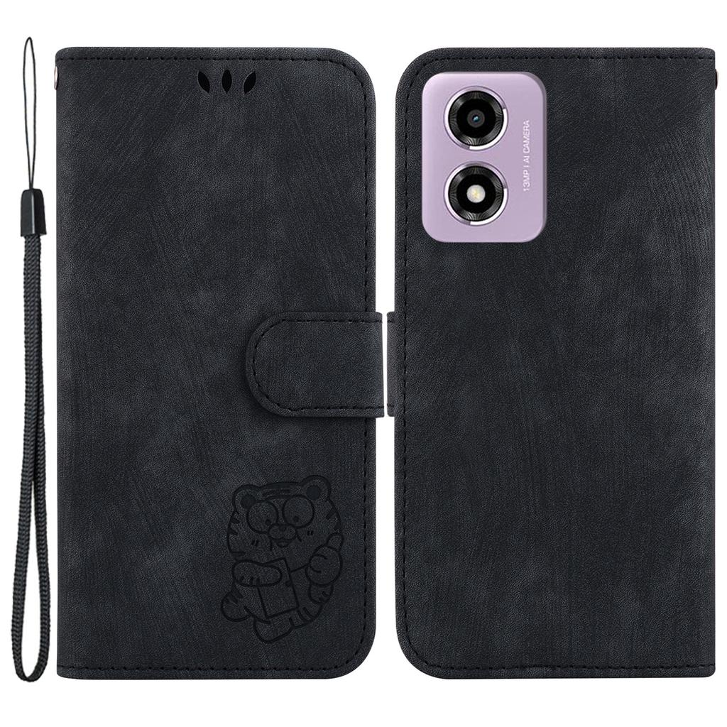 Stand Case for Motorola Moto G04s 4G/E14 4G Cute Tiger Imprint Leather Wallet Phone Cover