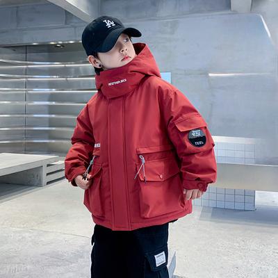 Boys White Duck Down Jacket Winter New Thickened Workwear Jacket