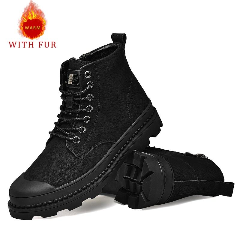 

Fashion Autumn and winter men s shoes classic Black style outdoor Adult OUTDOOR Plus Size Daily warm High top Handsome shoes -47 47