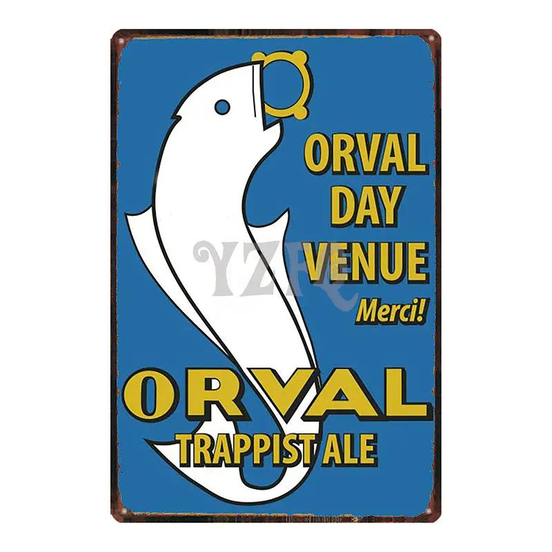 Orval Chimay Westmalle Chouffe Targa in Metallo Vintage per Bar Club Muro Pub Ristorante Decorazione Casa Poster in Ferro DU-3599A