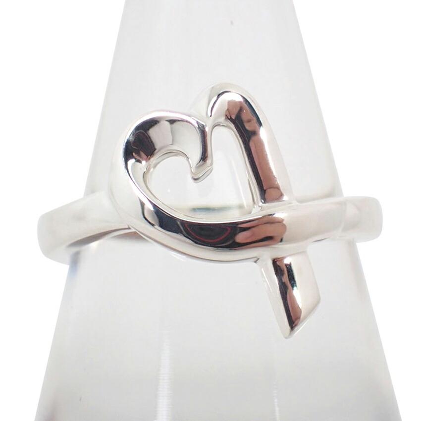 [Pre-owned] TIFFANY 925 Loving Heart Ring, Size 14, j51-5