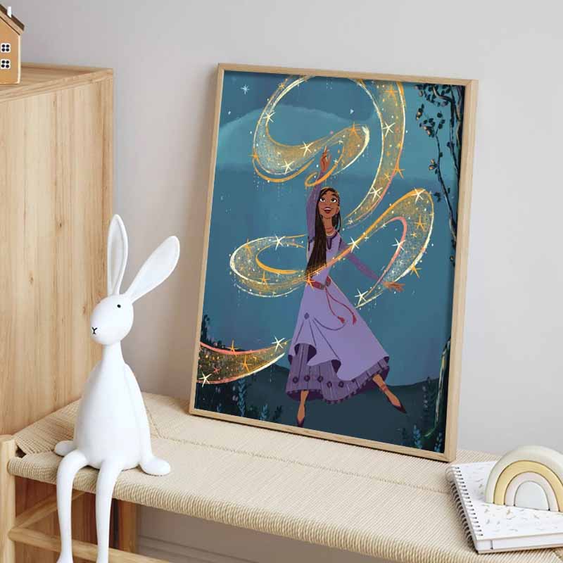 Disneys Diamond Wish Asha Fan Art Illustration Cute Cartoon Cross stitch Complete Set 5D DIY Home Decoration