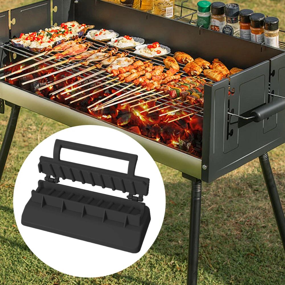 1-2PCS SingleKebab Maker Plastic Barbecue Meat Skewer Machine Portable Reusable BBQ Skewer Maker Home Party BBQ Tool for Outdoor