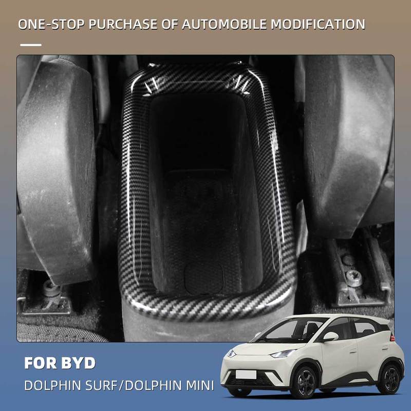 For BYD Dolphin Mini Seagull Dolphin Surf 2024 2025 Car Rear Compartment Storage Box Carbon Fiber Texture Adhesive Sticker Acc.