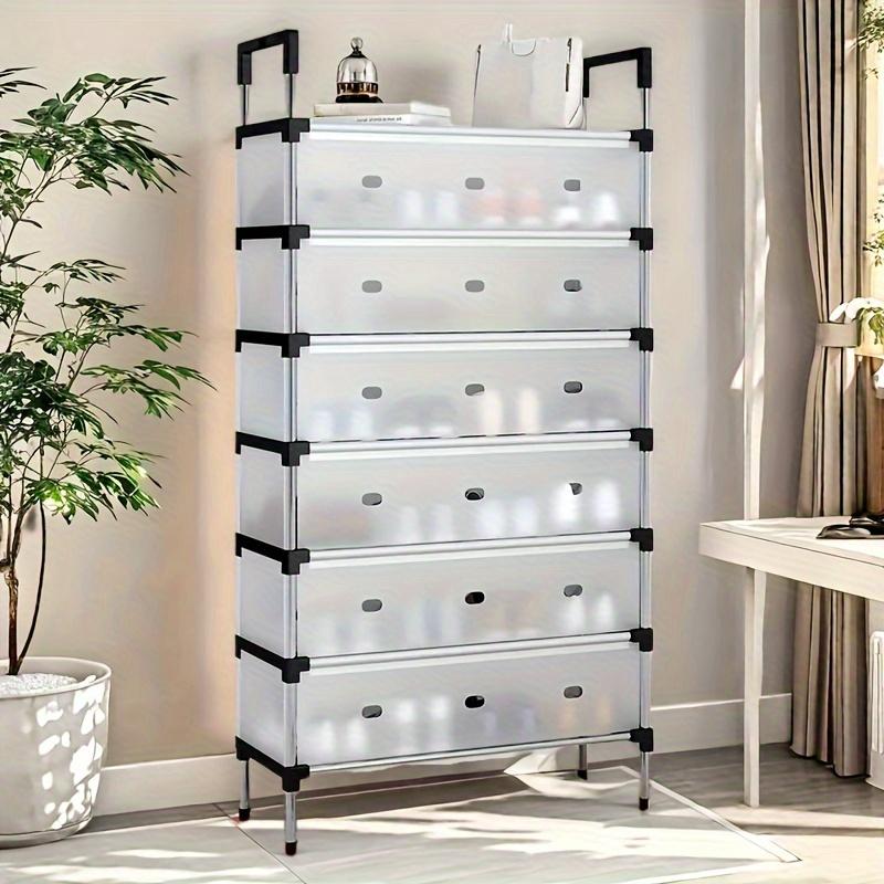 7-Tier Stainless Steel Shoe Rack - Dustproof, Durable Shoe Cabinet Organizer for Home, Bedroom, Office, Kitchen Storage, Shoe Storage Organizer