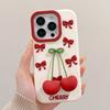 Ins 3D Cherry Soft Silicone Phone Case For iPhone Air 13 14 15 16 17 Pro Max Cute Shockproof Back Cover Shell