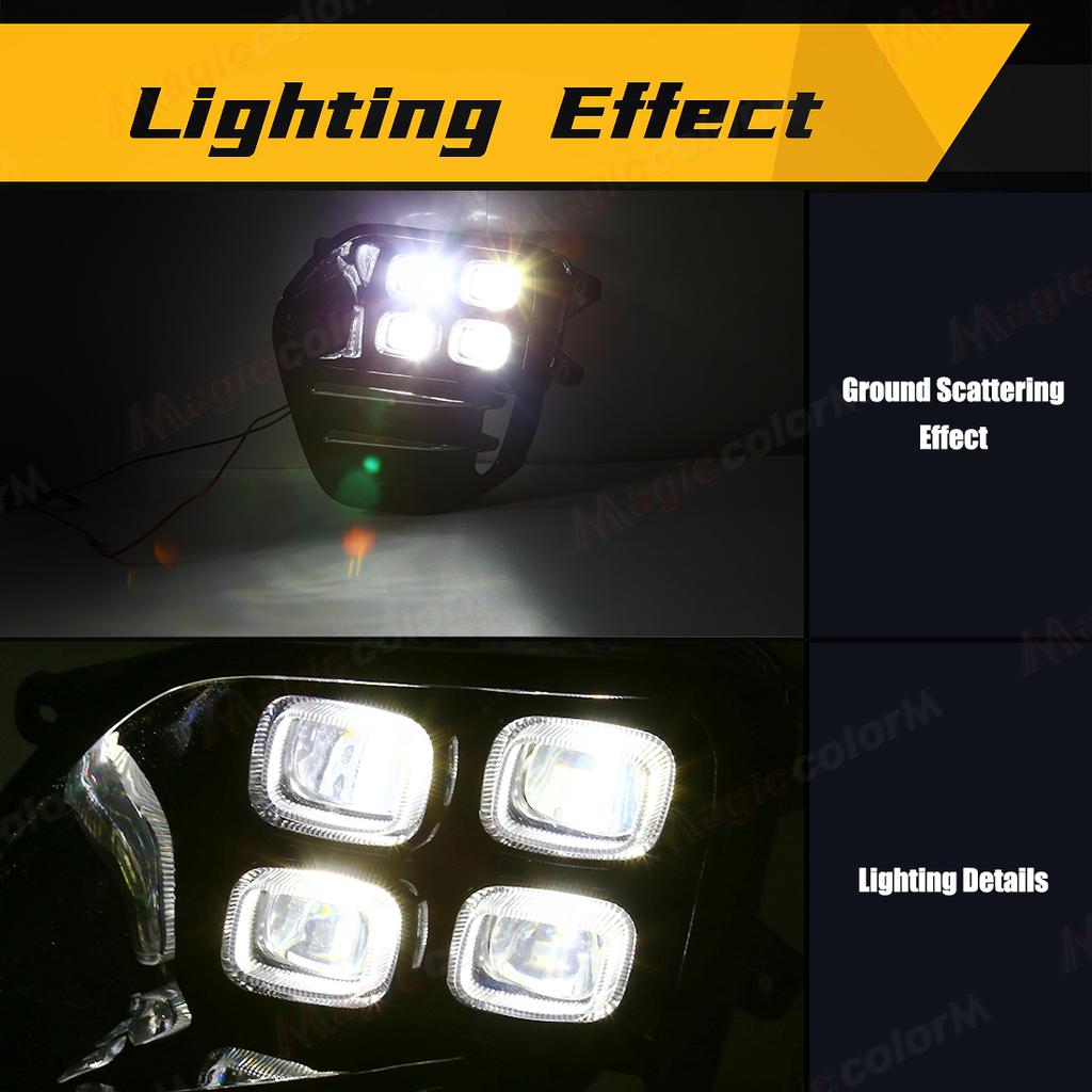 2PCS For KIA Sportage QL KX5    LED Daytime Running Lights DRL Fog Lamps Front Bumper Headlights White Daylights 12V