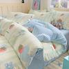 Small And Fresh Class A Washed Cotton Double-Layer Yarn4-Pcs Set Children'S Dormitory Super Soft 3-Pcs Set Cartoon Mattress Quilt Cover 4