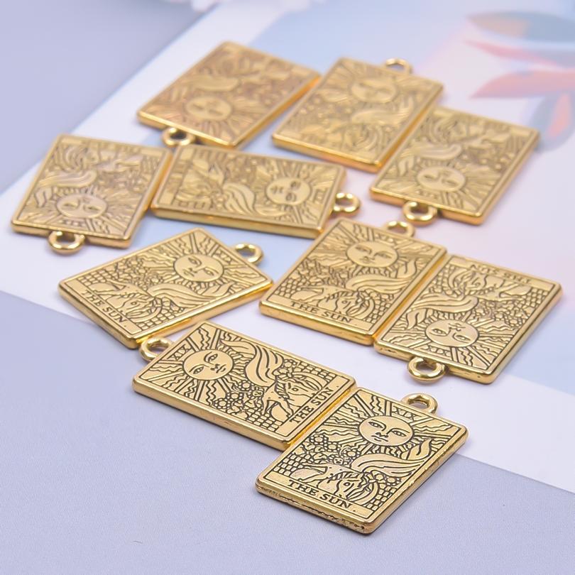 12Pcslot Metal Tarot Charm Mix Accessories Sun Moon Star Pendant Charms For Jewelry Making Supplies Wholesale Items Diy Earring
